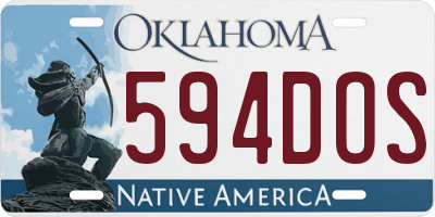 OK license plate 594DOS