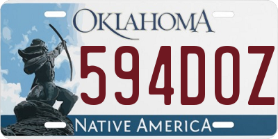 OK license plate 594DOZ