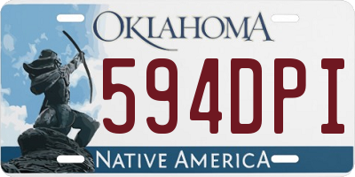 OK license plate 594DPI