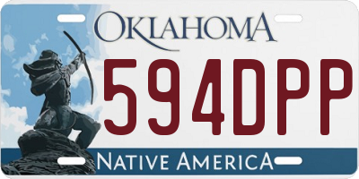 OK license plate 594DPP
