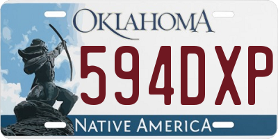 OK license plate 594DXP