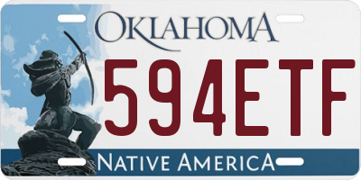 OK license plate 594ETF