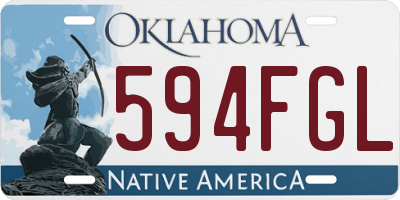 OK license plate 594FGL