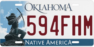 OK license plate 594FHM