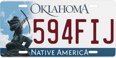 OK license plate 594FIJ