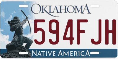 OK license plate 594FJH