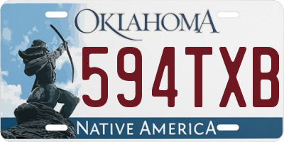 OK license plate 594TXB