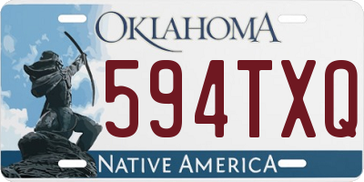 OK license plate 594TXQ