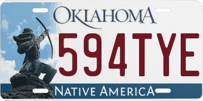 OK license plate 594TYE