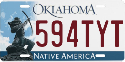 OK license plate 594TYT