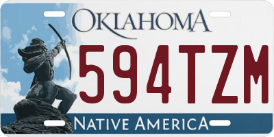 OK license plate 594TZM