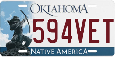 OK license plate 594VET