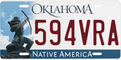 OK license plate 594VRA