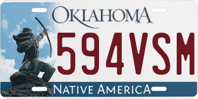 OK license plate 594VSM