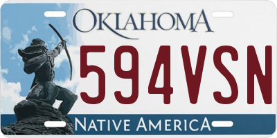OK license plate 594VSN