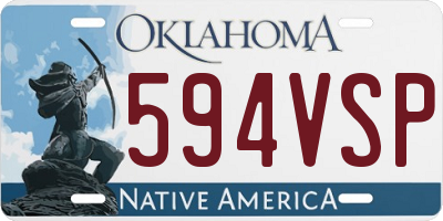 OK license plate 594VSP