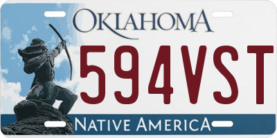 OK license plate 594VST