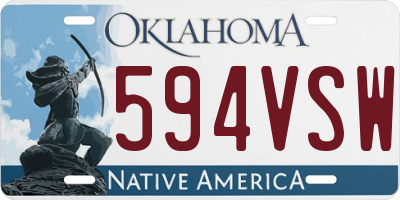 OK license plate 594VSW