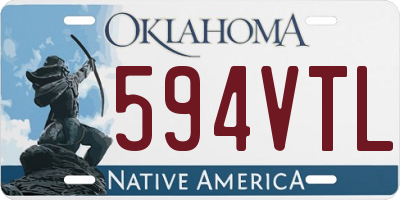 OK license plate 594VTL
