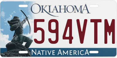 OK license plate 594VTM