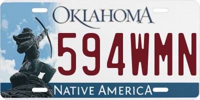 OK license plate 594WMN