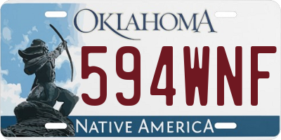 OK license plate 594WNF