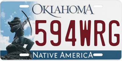 OK license plate 594WRG