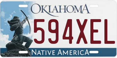 OK license plate 594XEL