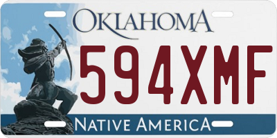 OK license plate 594XMF