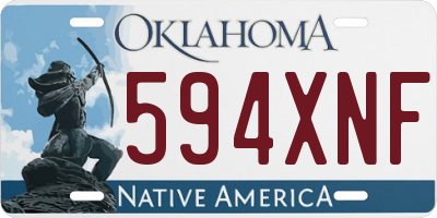 OK license plate 594XNF