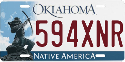 OK license plate 594XNR