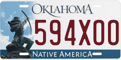 OK license plate 594XOO