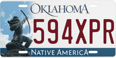 OK license plate 594XPR