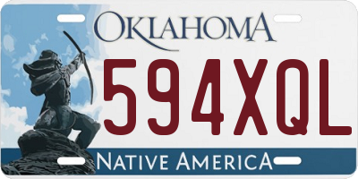 OK license plate 594XQL