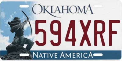 OK license plate 594XRF