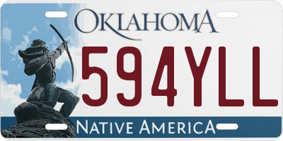 OK license plate 594YLL
