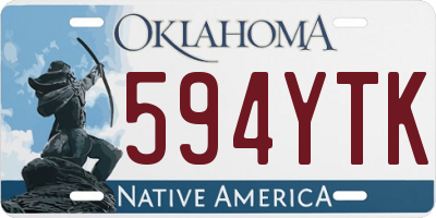 OK license plate 594YTK