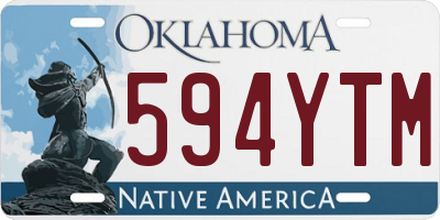 OK license plate 594YTM