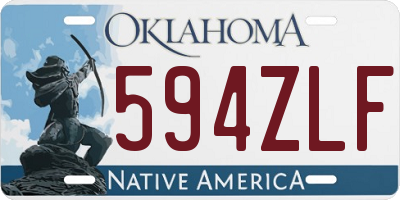 OK license plate 594ZLF