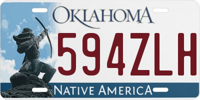 OK license plate 594ZLH
