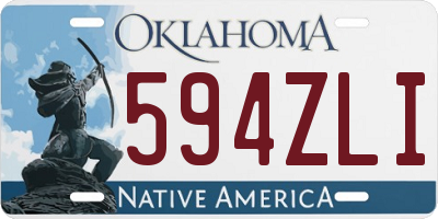 OK license plate 594ZLI