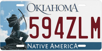 OK license plate 594ZLM