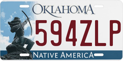 OK license plate 594ZLP