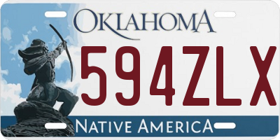 OK license plate 594ZLX