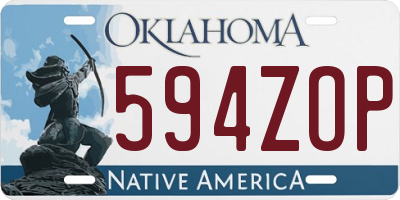 OK license plate 594ZOP