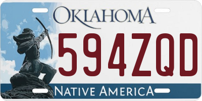 OK license plate 594ZQD