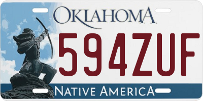 OK license plate 594ZUF