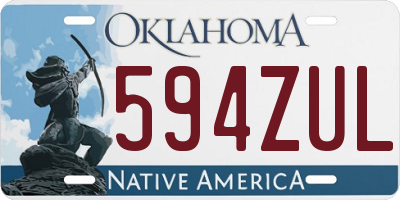OK license plate 594ZUL
