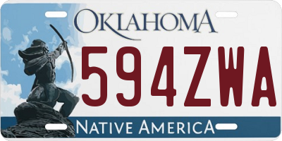 OK license plate 594ZWA