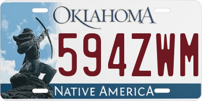 OK license plate 594ZWM